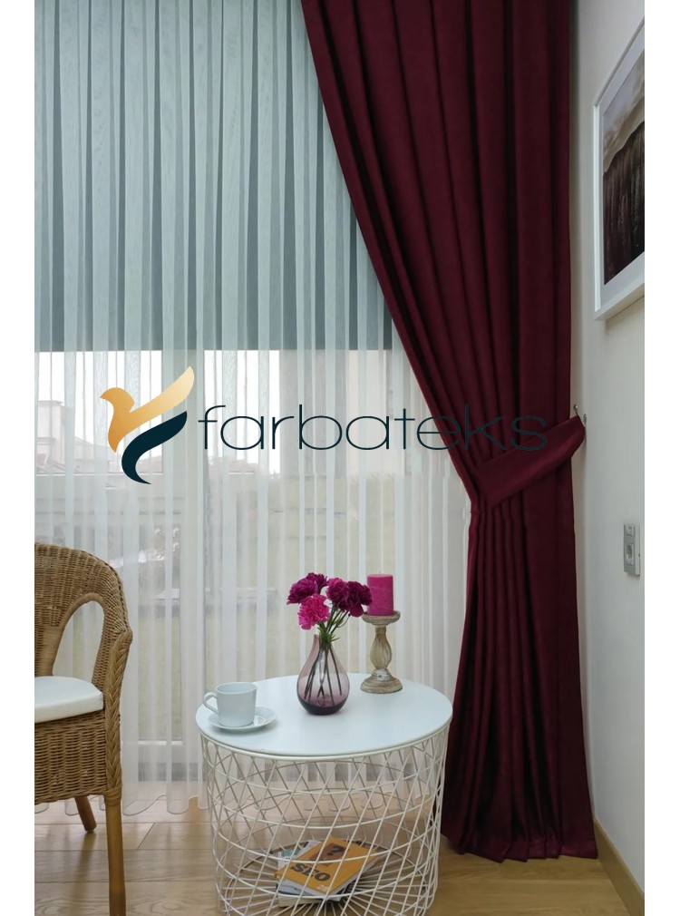 Kadifemsi Yumuşak Soft Kanat Fon Perde Bordo